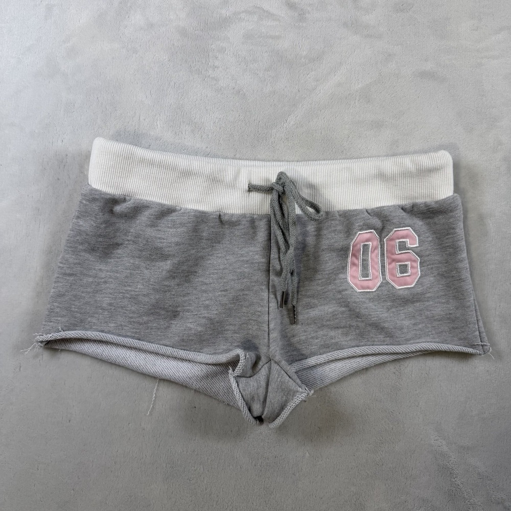 Edikted Women's Athletic Shorts Mid Rise Drawstring Solid Gray Size S